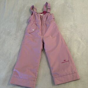 Obermeyer Girl’s I-Grow Light Pink Ski Snow Bibs Pants Adjustable Size 4